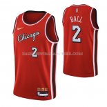 Maillot Chicago Bulls Lonzo Ball NO 2 Ville 2021-22 Rouge